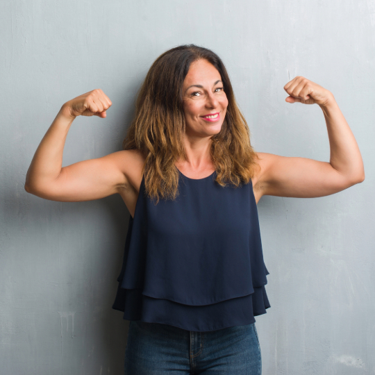 Strong Woman flexing